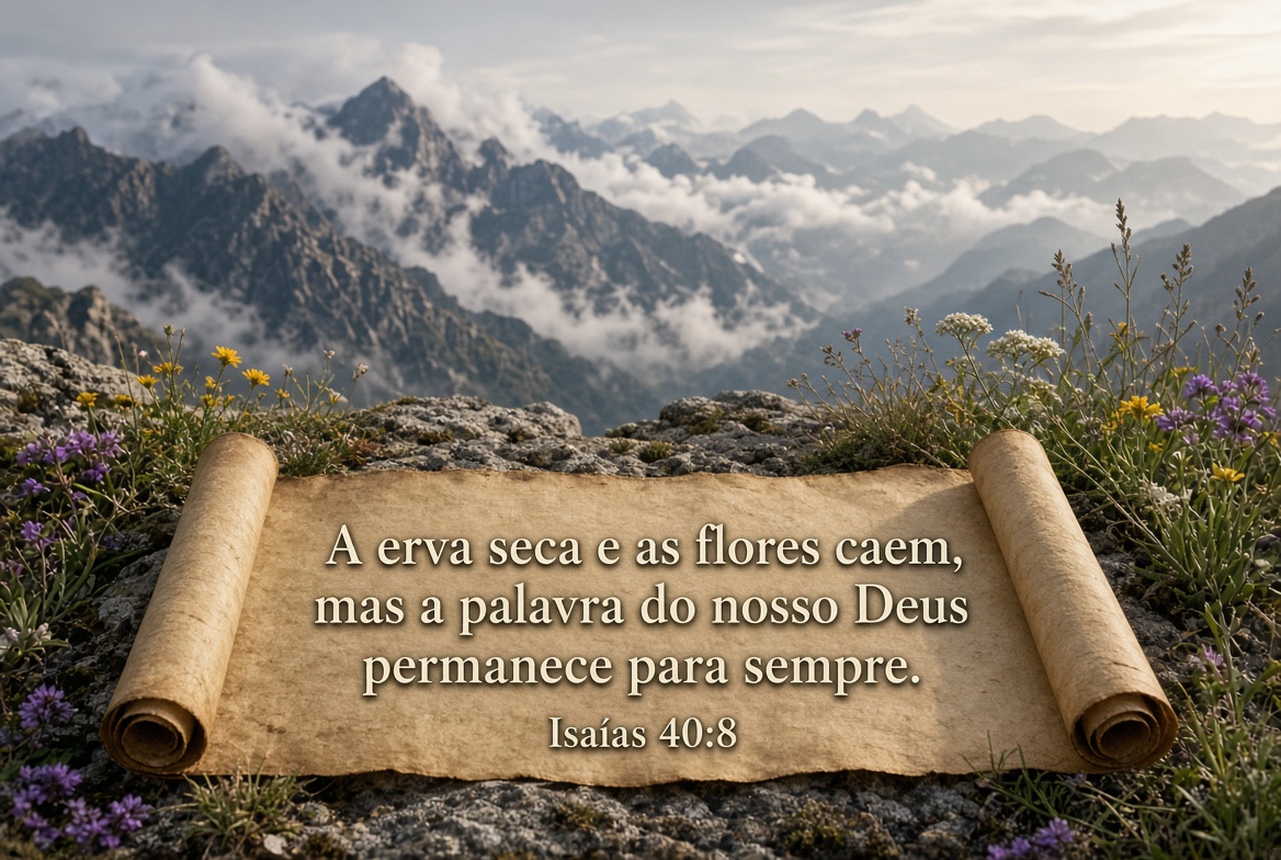 Imagem bíblica de Isaías 40:8